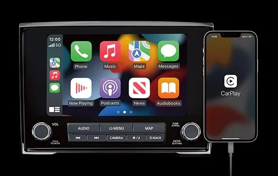 Stay connected with a standard 8" touch-screen display 2023 Nissan Titan | Empire Nissan of Bay Ridge in Brooklyn NY