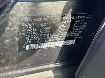 2020 Hyundai Santa Fe SEL 2.0T