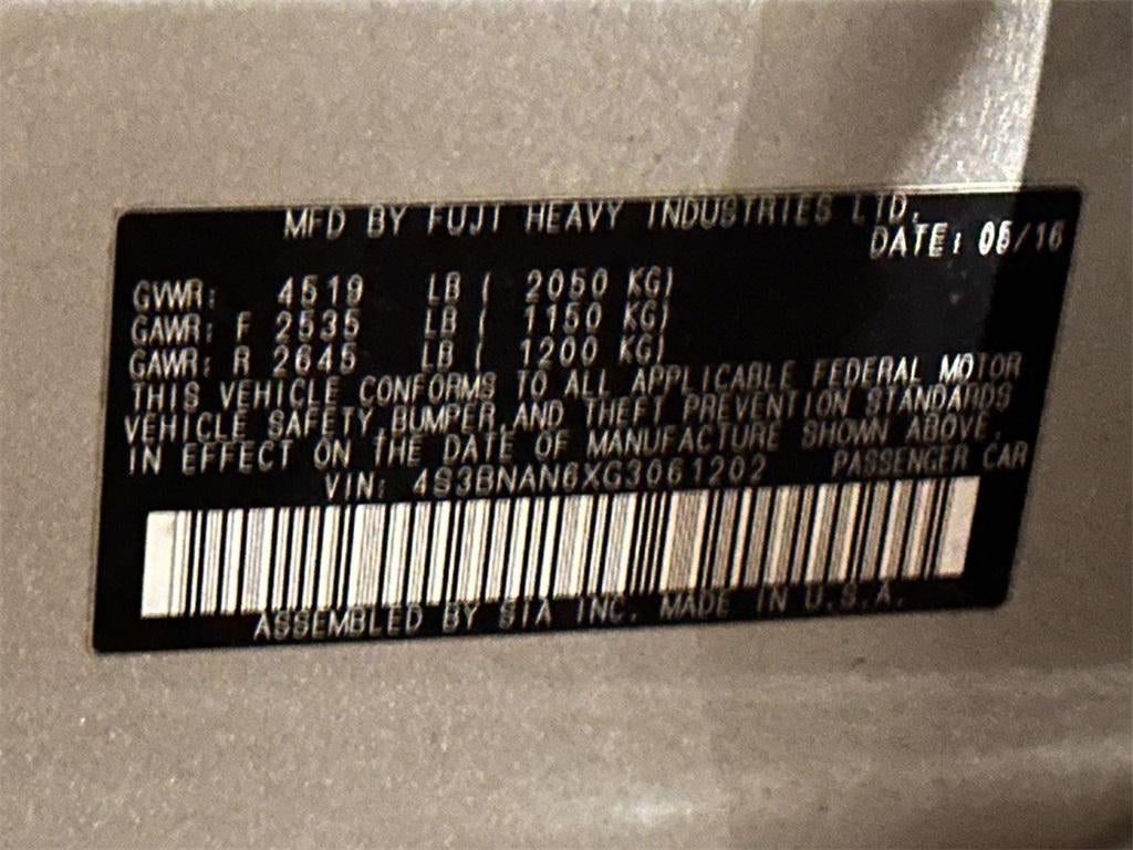 2016 Subaru Legacy 2.5i Limited