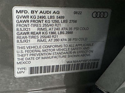 2023 Audi Q5 Sportback Prestige 45 TFSI S line quattro S tronic