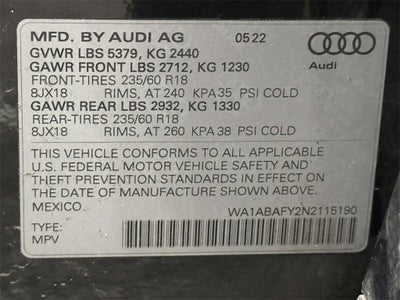 2022 Audi Q5 Premium 40 TFSI quattro S tronic