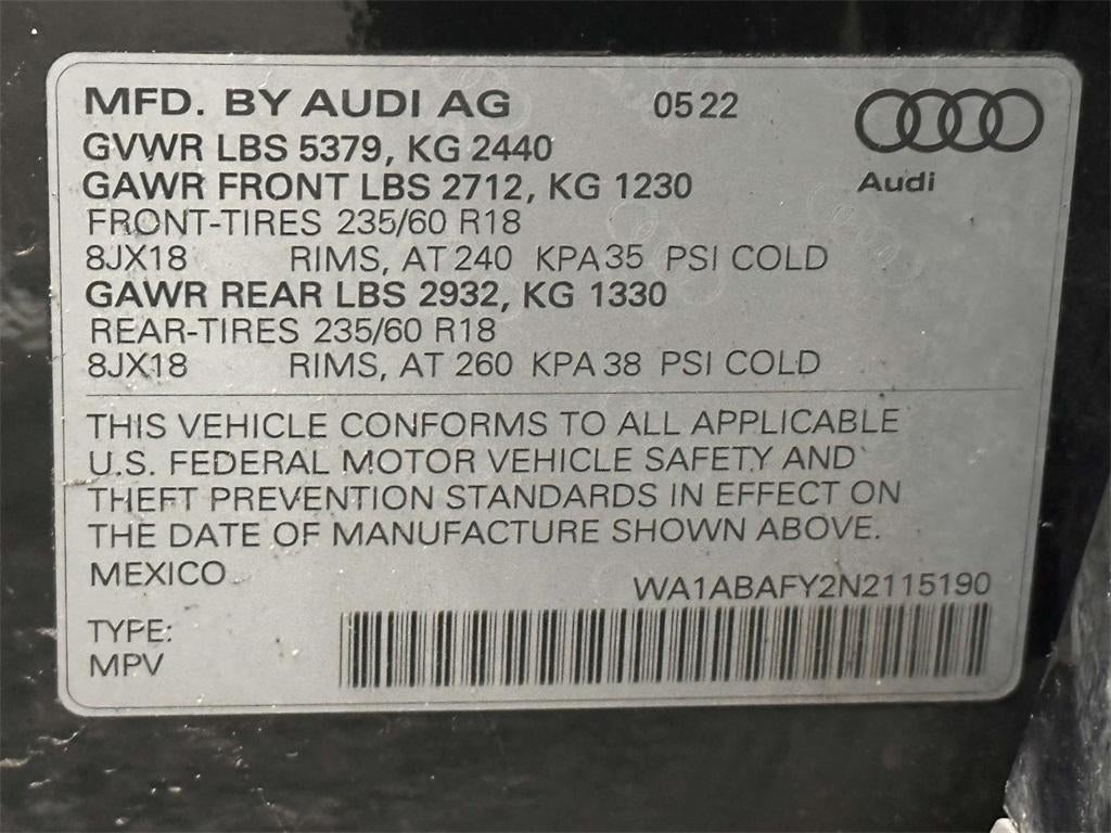 2022 Audi Q5 Premium 40 TFSI quattro S tronic