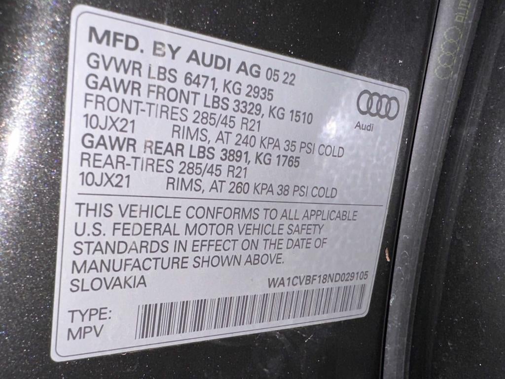 2022 Audi Q8 Prestige 55 TFSI quattro Tiptronic