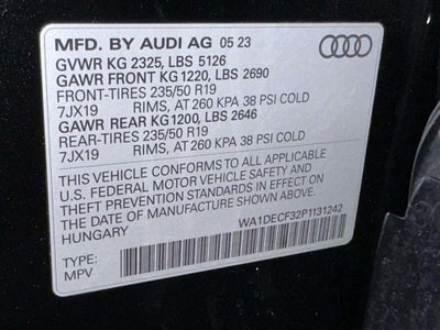 2023 Audi Q3 Premium 45 TFSI S line quattro Tiptronic