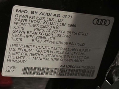 2024 Audi Q3 Premium 45 TFSI S line quattro Tiptronic