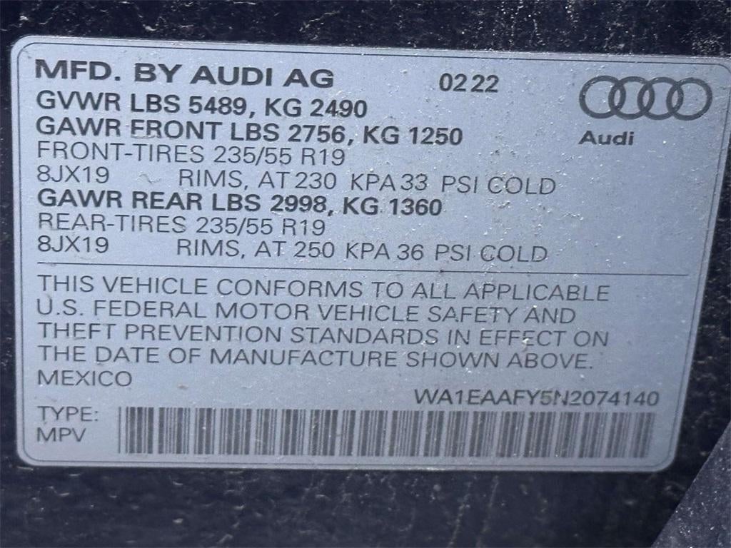 2022 Audi Q5 Premium Plus 45 TFSI S line quattro S tronic