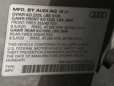 2024 Audi Q3 Premium Plus 45 TFSI S line quattro Tiptronic