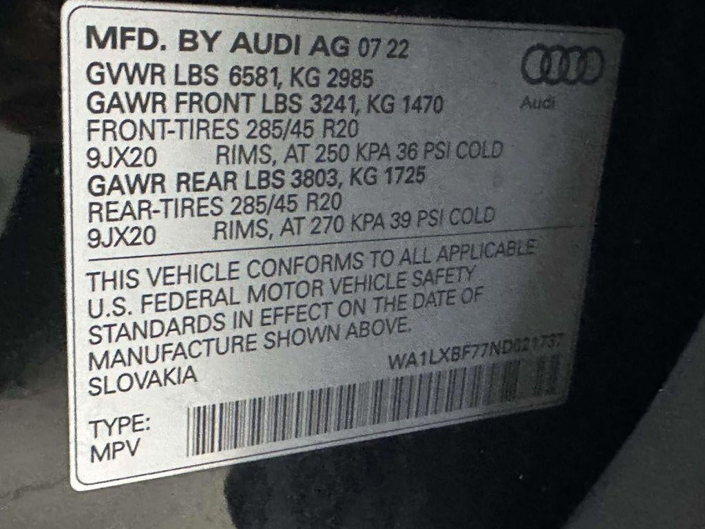 2022 Audi Q7 Premium Plus 55 TFSI quattro Tiptronic