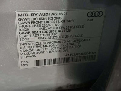 2021 Audi Q7 Prestige 55 TFSI quattro Tiptronic